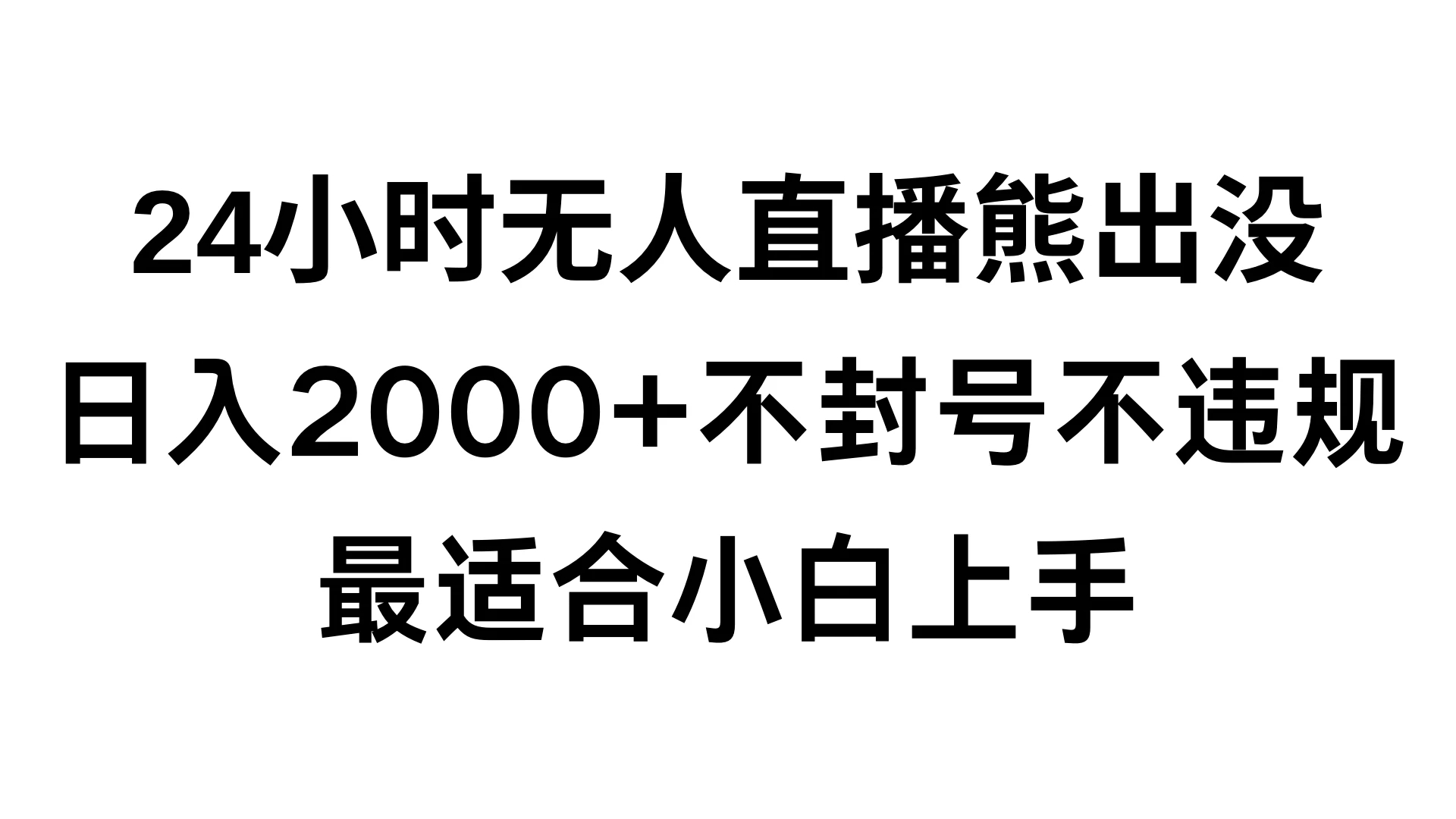 快手24小时无人直播熊出没，不封直播间，不违规，日入2000+，最适合小白上手，保姆式教学