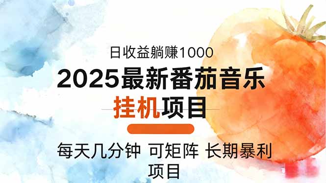 2025年最新番茄音乐人挂机项目，每天几分钟，月入1000＋，可矩阵，一台&#8230;