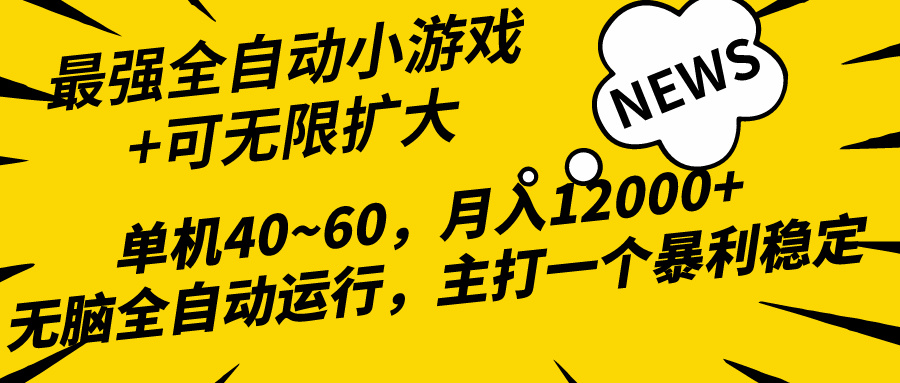 全网独家全自动小游戏项目玩法，单机一天几十块稳定躺赚，小白也能轻松上手操作