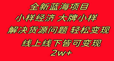 全新蓝海项目 小样经济大牌小样 线上和线下都可变现 月入2W+