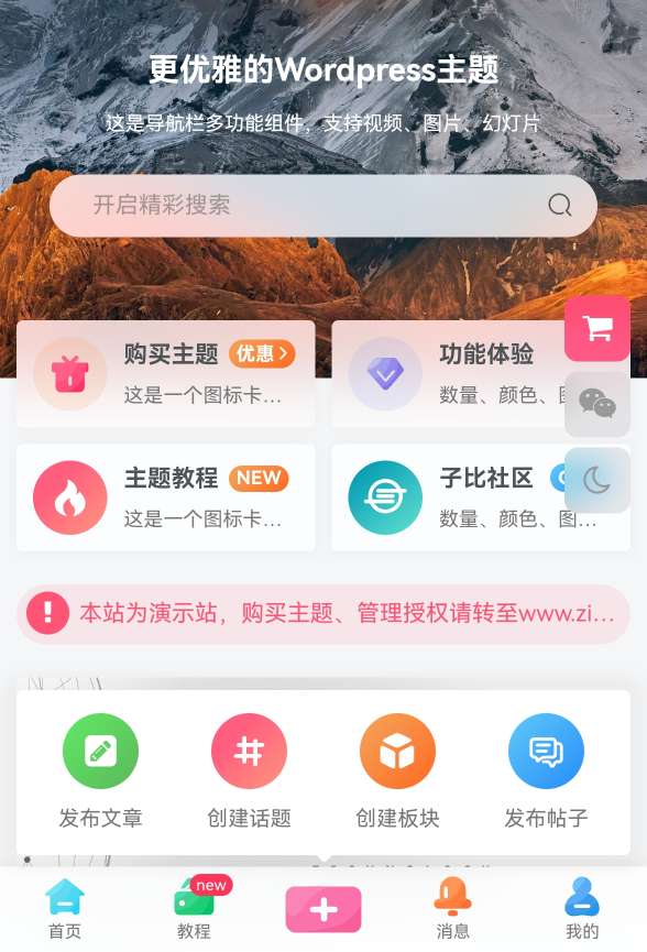 最新WordPress主题＋V6.9.2子比主题全套源码 图片