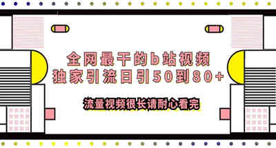 全网最干的b站视频独家引流日引50到80+流量视频很长请耐心看完