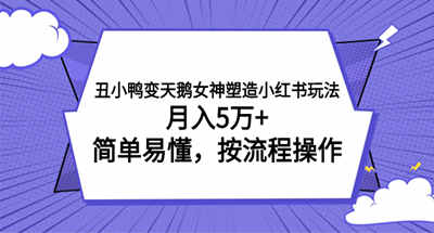 丑小鸭变天鹅女神塑造小红书玩法，月入5万+，简单易懂，按流程操作