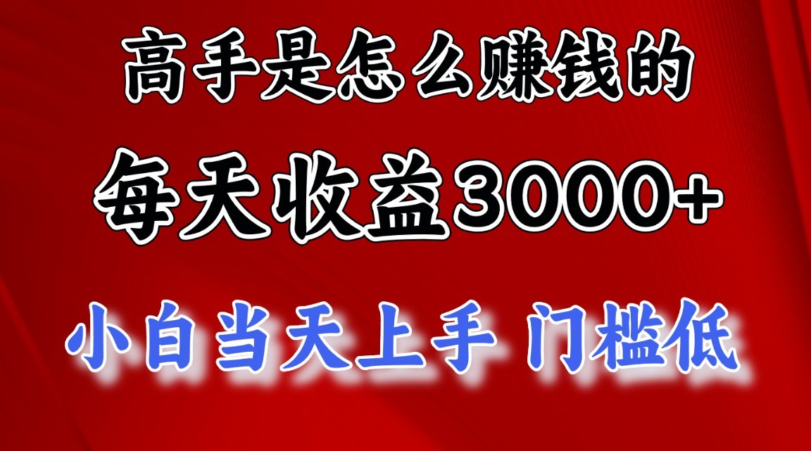 大神是如何一天赚3000 的，新手当日入门，翻盘新项目，很稳定。